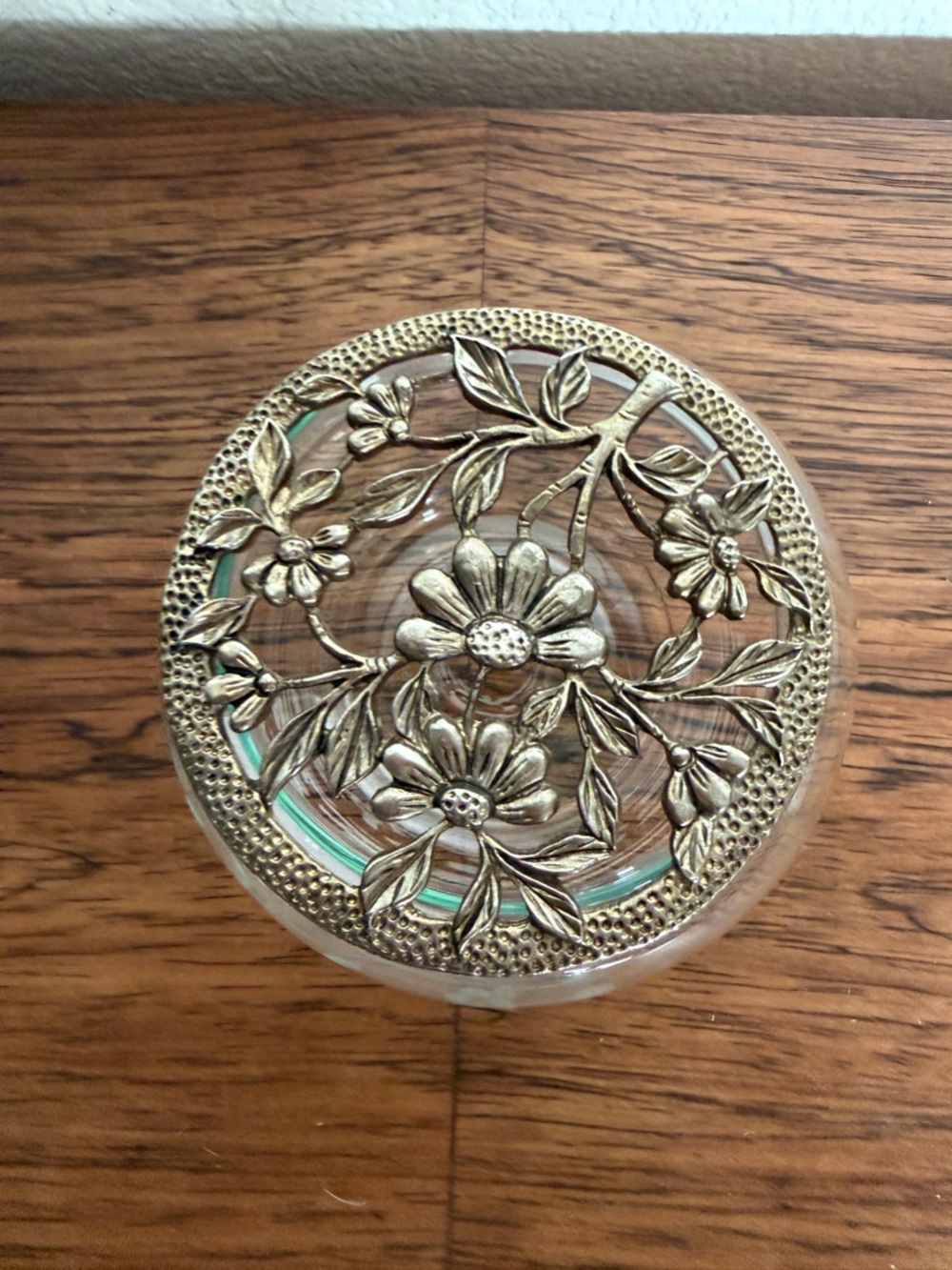 Vintage. Rare. Princess House Etched Crystal Flower Potpourri Dish. Beautiful.
